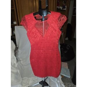 Red BeBe Dress Size M. 16" PTP‎ 33" Long. Party, Lagonlook,